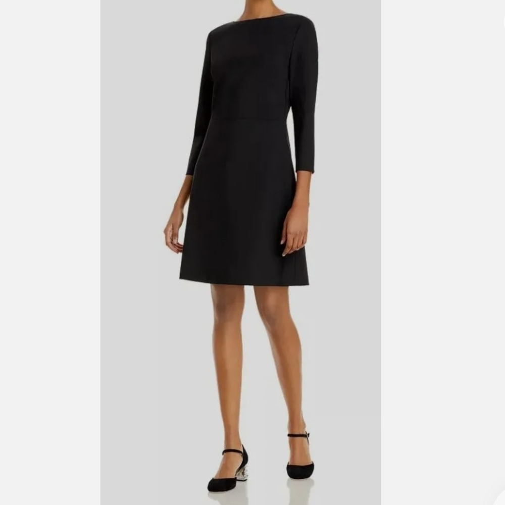 🔥 New JCREW Fit and flare sheath dress in stretch ponte Black